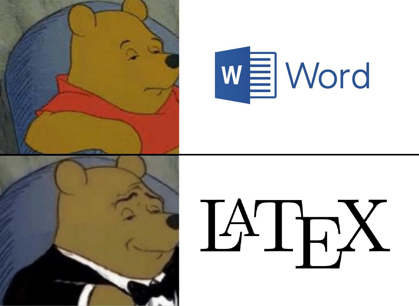 Microsoft Word versus LaTeX meme